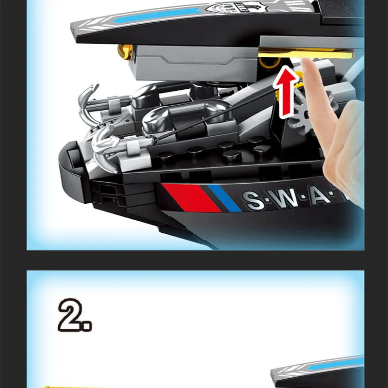 769 шт. полицейский патруль спецназа строительные блоки городские лодочные