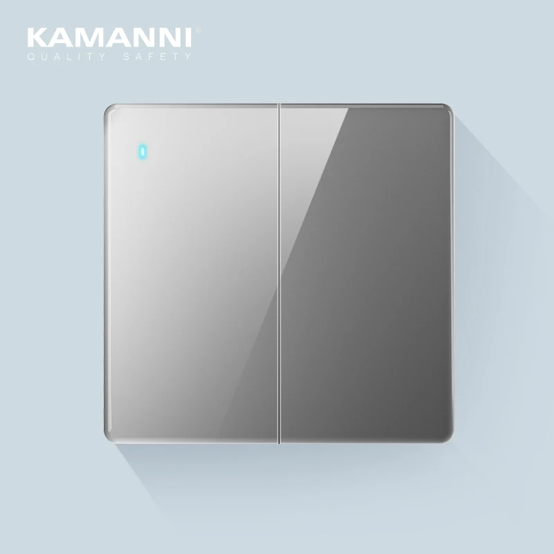 

Kamanni выключатель света,серый настенный светильник с переключателем 1/2/3/1/2, на стенный светильник, переключатели, стандарт Великобритании, кнопка питания, стеклянная панель, переключатели 10a 220 В