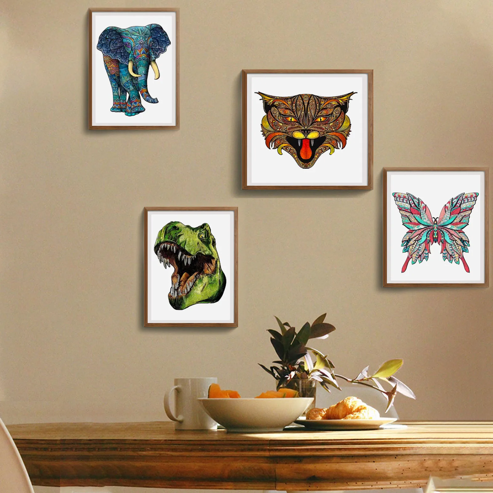 

DIY Wooden Jigsaw Puzzles Natural Animal Unique Shape Puzzle Pieces Best Gift For Adults Children Intellectual Puzzles Game Toys