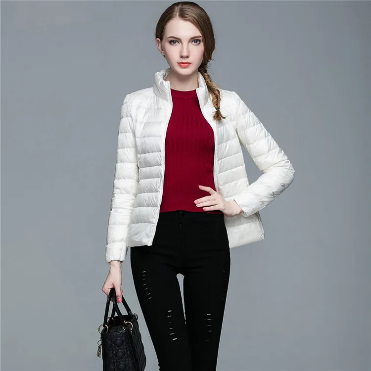 2018 осень и зима новый стиль тонкий пуховик женская короткая приталенная куртка