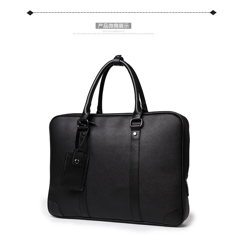

PUOU New Fashion Genuine Leather Men Bag Famous Brand Shoulder Bag Messenger Bags Causal Handbag Laptop Briefcase Male