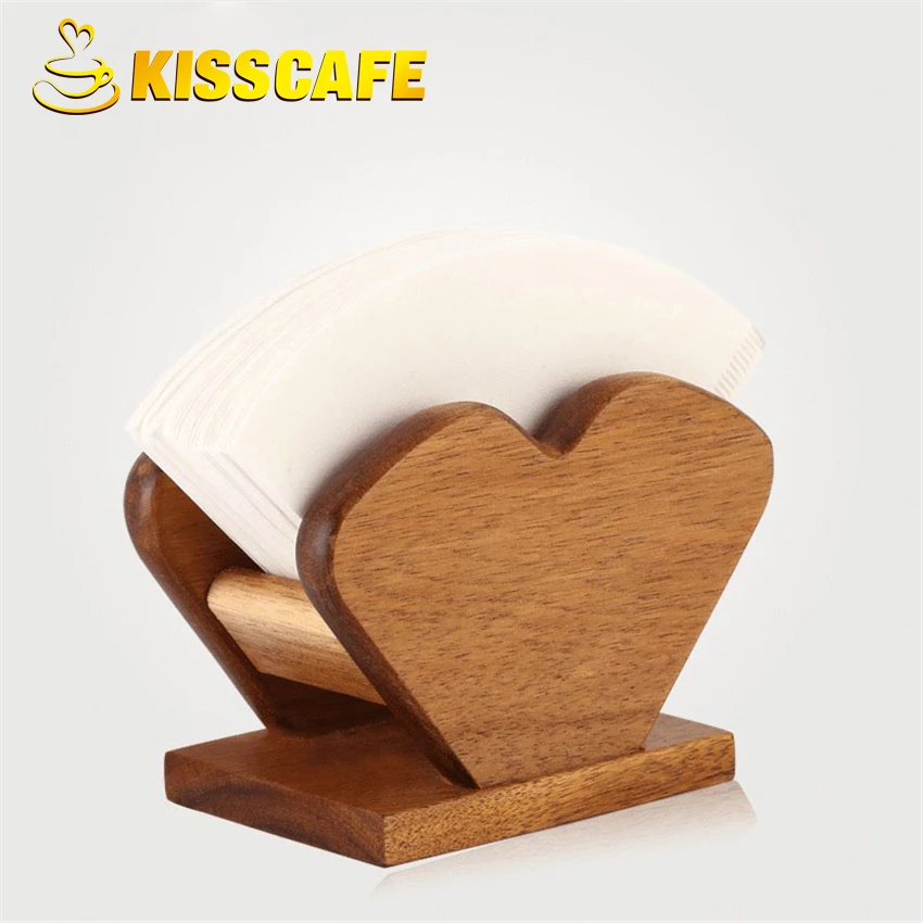 

Bamboo Coffee V60 Filter Paper Holder Simple Coffee Filters Dispenser Rack Shelf Storage Paper Tissue Box Shelf Coffee Tool