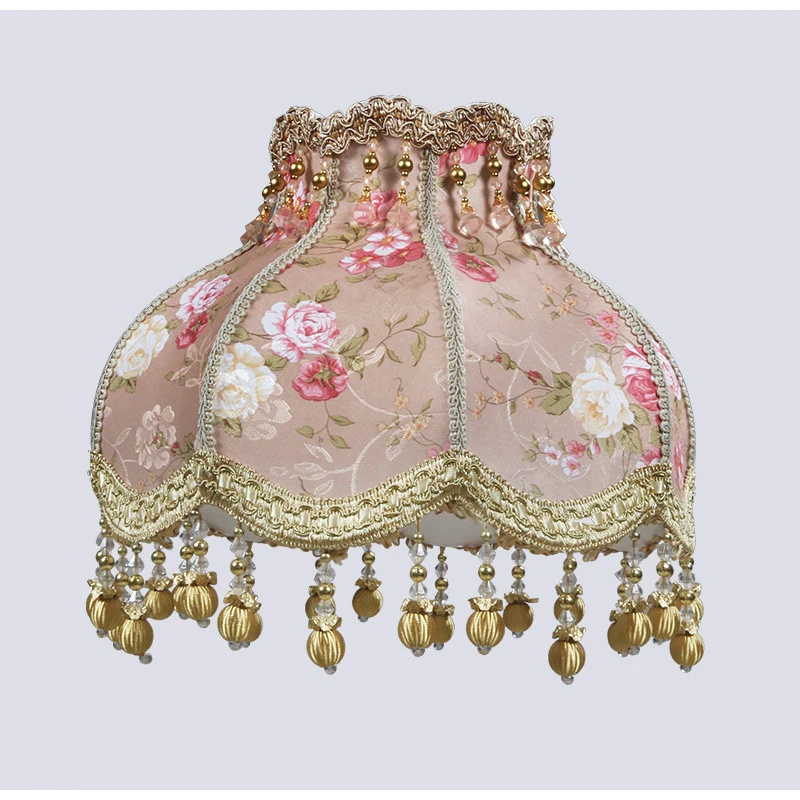 European Barrel Lamp Shade Handmade Royal Style Fabric Cover French Romantic Lampshade Light Replacement | Освещение