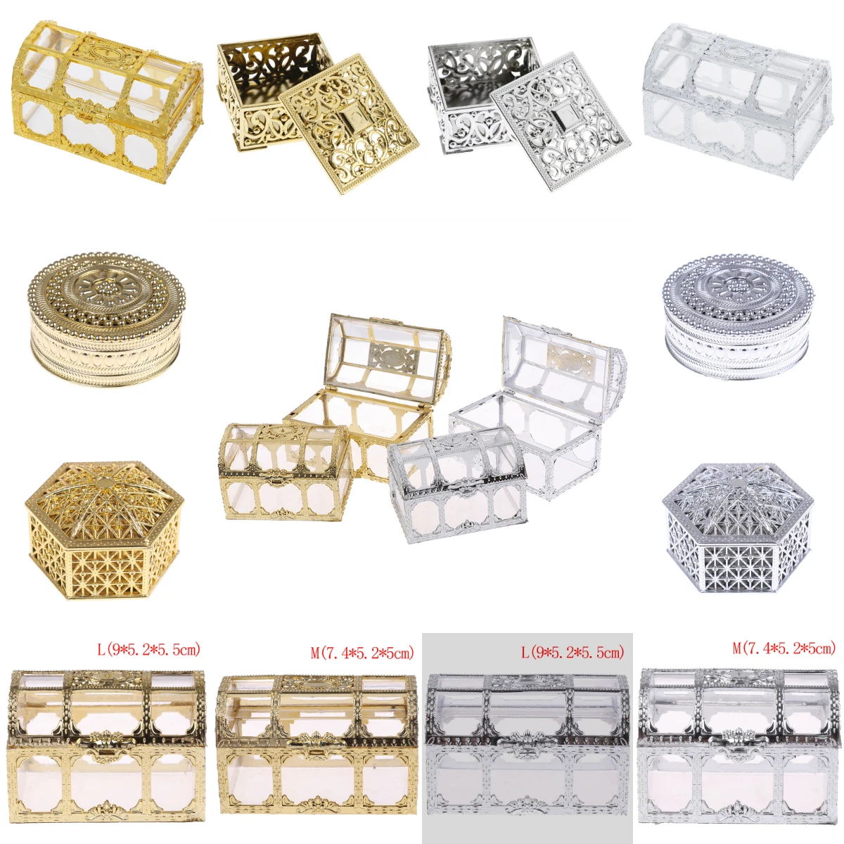 1 шт. пустотелая Золотая фольга коробка для торта и конфет свадьбы детского душа