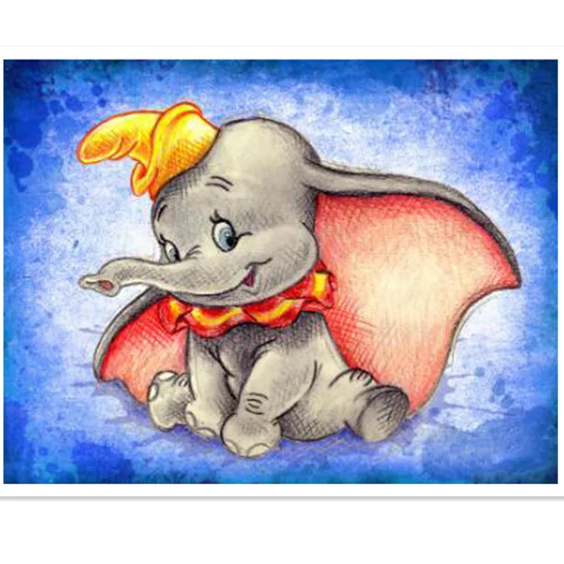 

DIY Painting By Numbers Cartoon elephant Kit acrylic paint by numbers Wall Art Special gift Canvas Painting on canvas Figure