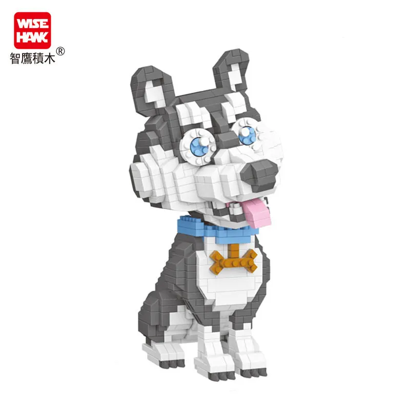 

Набор для сборки моделей Wisehawk, мини-блоки, алмазная собака, 3D фигурки, детские пластиковые микро-кирпичи, обучающие игрушки для детей
