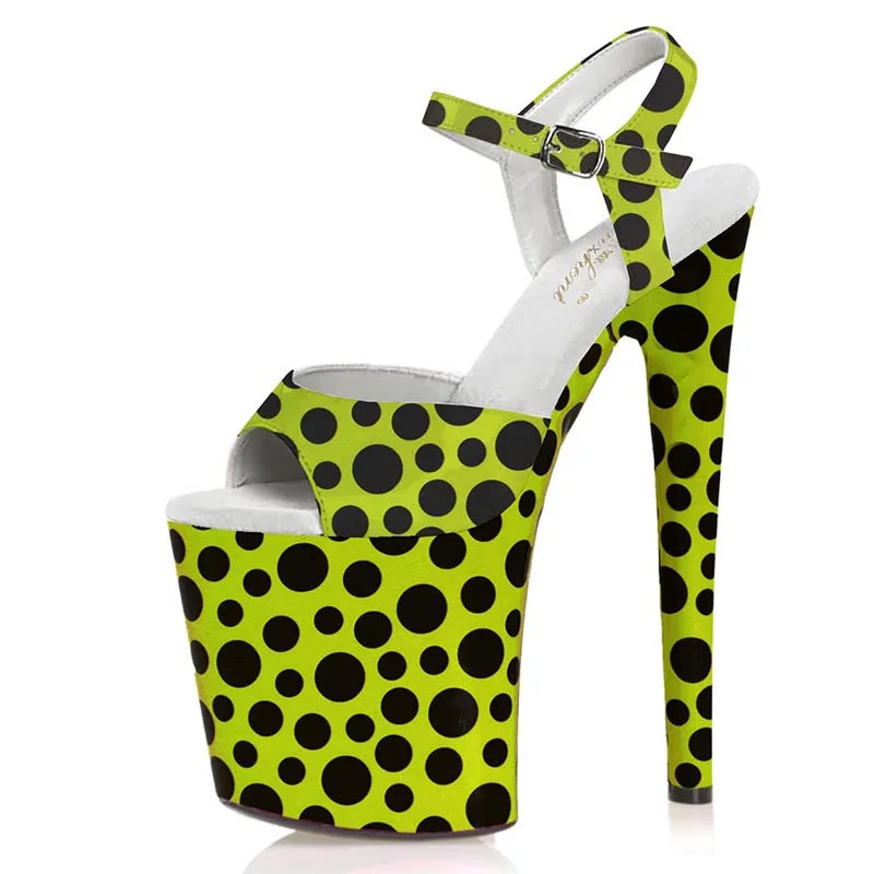 

Wave point 20CM Nightclub Yellow Pole Dance Shoes High Platform Sandals Women Stripper Heels Open Toe Sexy Fetish Party Models