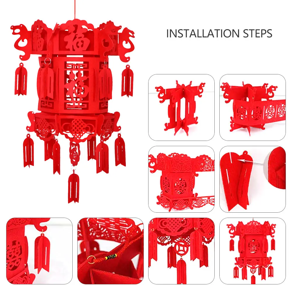 2 шт. красные китайские украшения для фонарей китайского Нового года весеннего