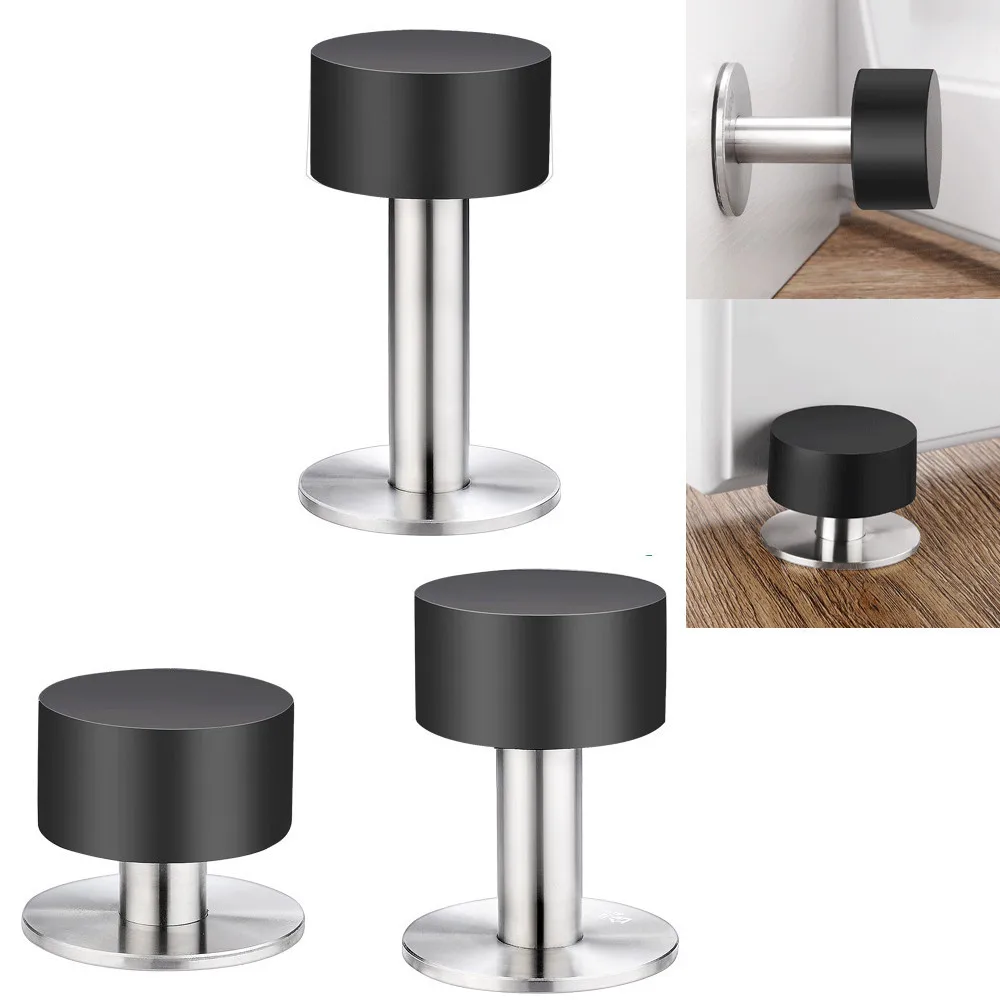 

Black Rubber Floor Door Stopper Anti-collision Wall Suction Door Catcher Home Children Security Baby Protect Furniture Fittings