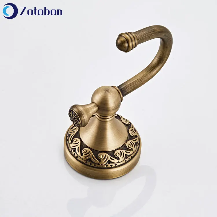 ZOTOBON Home Coat Hanger Wall Hooks Decorative Antique Brass Cap Keys Rack Hanging Europe Style Bathroom Towel Robe M205 | Обустройство
