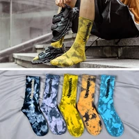 new hiphop tie dye letter men and women socks cotton happy colorful vortex classmale funny fashion skateboard soft girl sockings