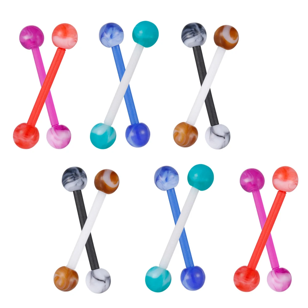 2 шт./компл. разноцветное акриловое украшение для пирсинга языка завитка ушной