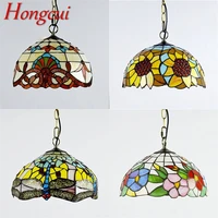hongcui tiffany pendant light led lamp modern creative fixtures for home dining room decoration