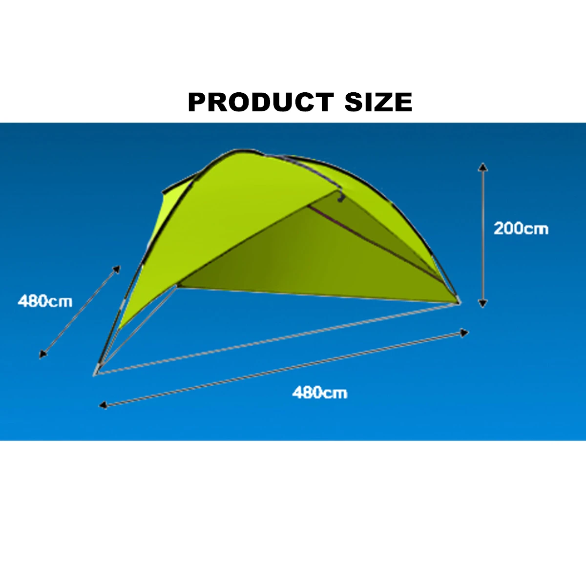구매 4.8m 210T 폴리에스터 삼각형 쉼터 아웃도어 캠핑 텐트 대형 비치 캐노피 UV 햇빛 차단 보관 가방 휴대용 텐트, 해변용 캐노피 UV 차단 해양 캠프 피크닉
