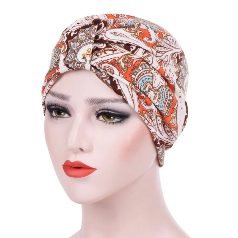 

2019 New Fashion Muslim Flower Ruffle Cancer Chemo Hat Head scarf Turban Head for Women Warp cap Hijab Islamic Chemtherapy caps