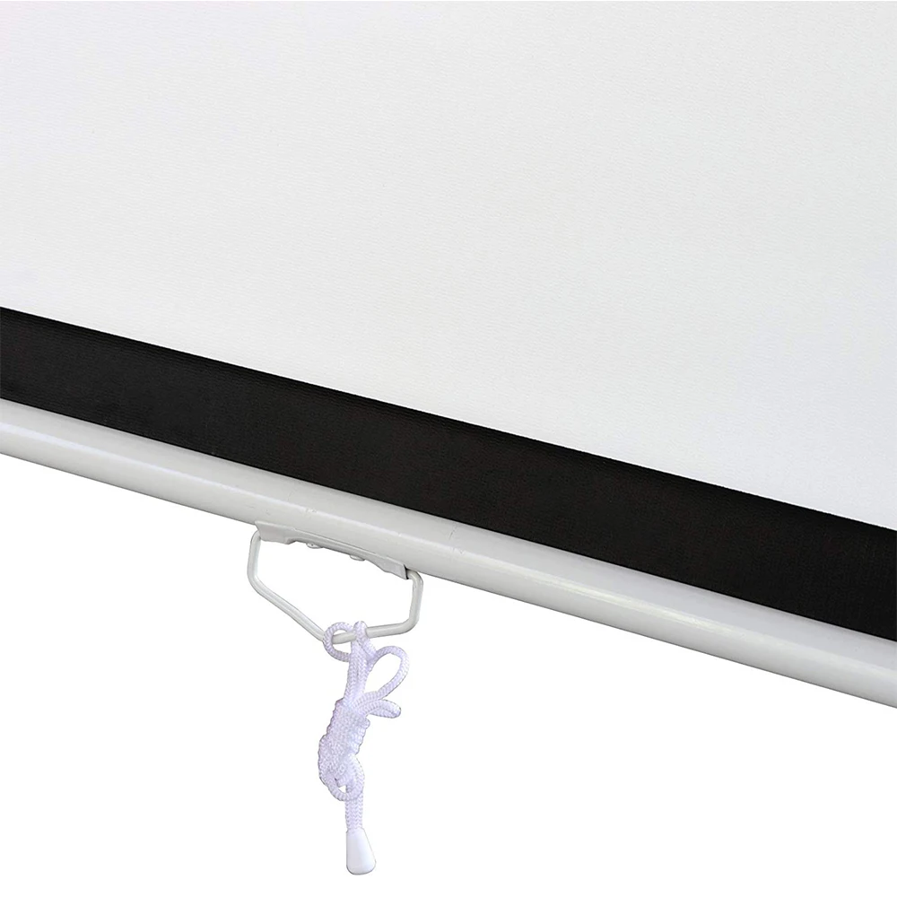 Ручной вытяжной экран для проектора 100 дюймов 16:9 самоблокирующийся матовый белый