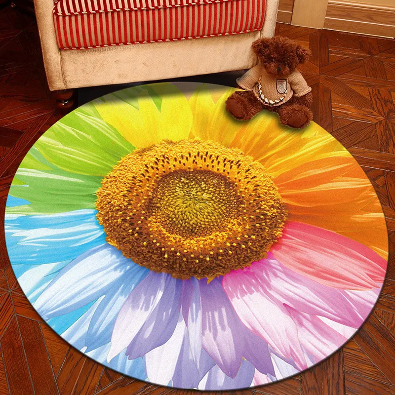 

Household Round Carpet Living Room Floor Mat Pet Carpet Bedroom Decoration Mat Balcony Bathroom Non-slip Entrance Door Mat Rug