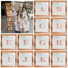 HUHULE A-Z письмо название цвета розового золота коробка для свадебных, с надписью 