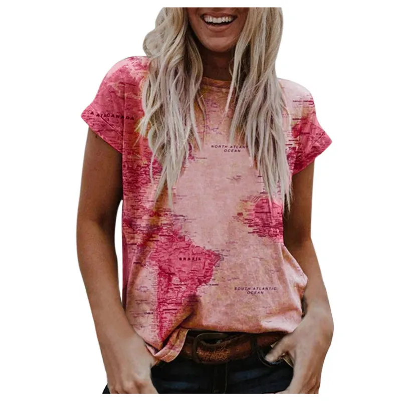 

Floral Print Women T-Shirt New 2021 Summer Casual Painting O-Neck Short Sleeve Tops Tee Loose Vintage Streetwear S-2XL Plus Size