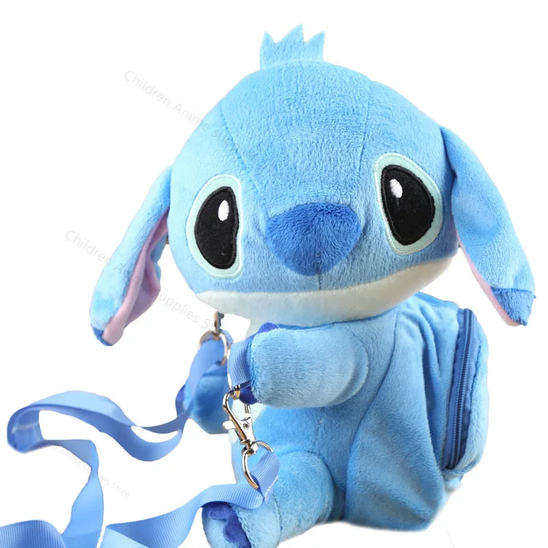 22cm Disney Lilo & Stitch Cute Plush Messenger Bag Girl Heart Shoulder Bag Net Red Cartoon Small Backpack Girls Toys Gifts