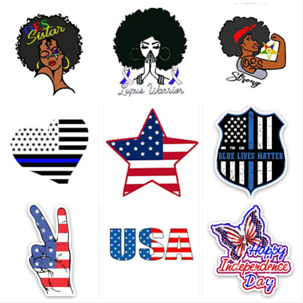 

30pcs/lot Acrylic Resins American Black Women Pattern Planar Resin Printed for DIY Headband Hair Bow