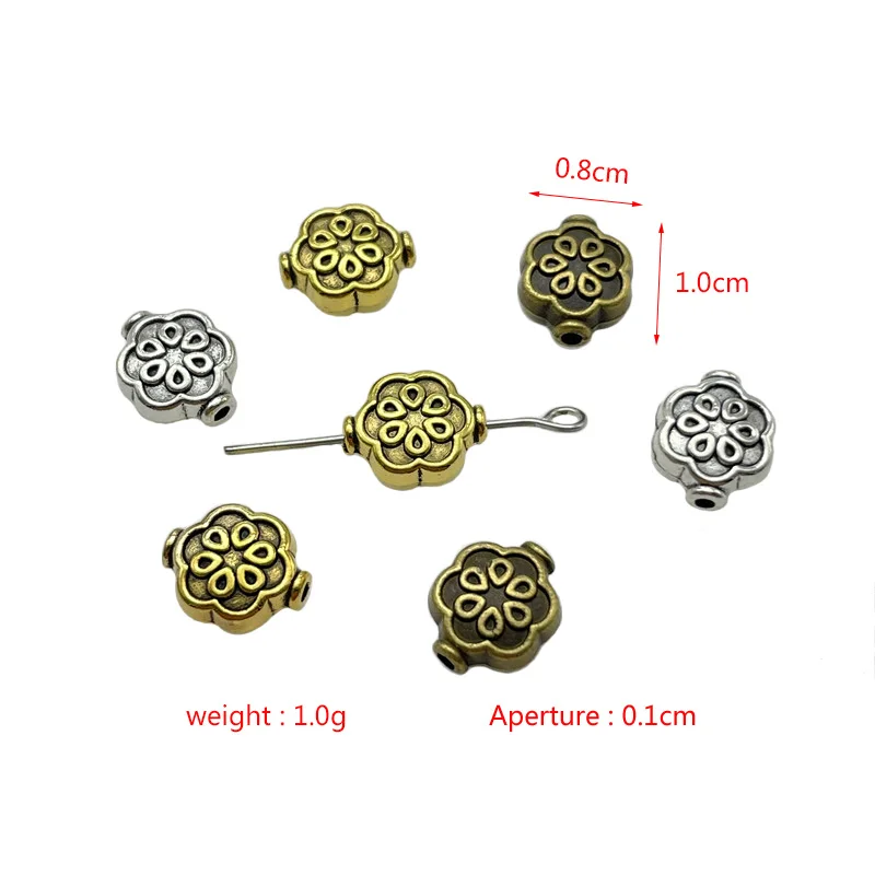 

JunKang New Zinc Alloy Ethnic Pattern Retro Style Spacer Bead Gasket DIY Bracelet Necklace Jewelry Connector Accessories