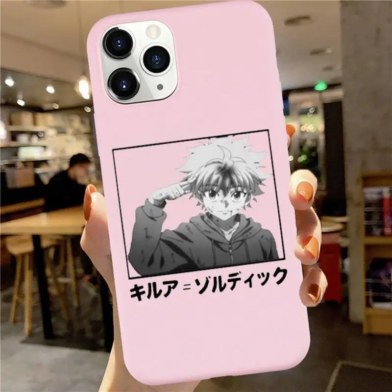 

Hunter X Killua Zoldyck Anime Phone Case Candy Color for iPhone 6 7 8 11 12 s mini pro X XS XR MAX Plus