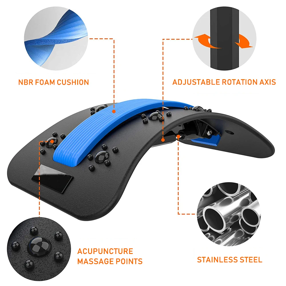 Back Massager Stretcher Magic Stretch Posture Therapy Fitness Equipment Chiropractic Massage Tools Spine Lumbar Pain Relief |