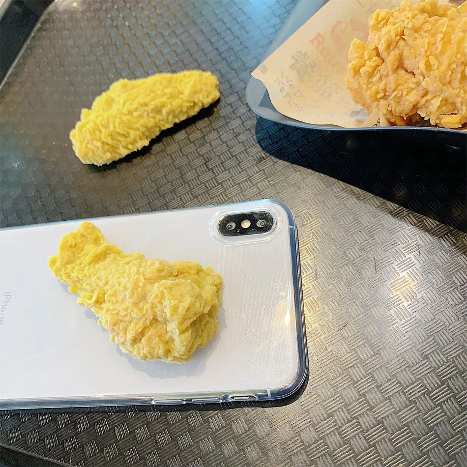3D имитация забавной вкусной еды курица чехол для телефона s Чехол для iPhone 7 11 Pro 6S 7 8 Прозрачный чехол для телефона X XR XS Max