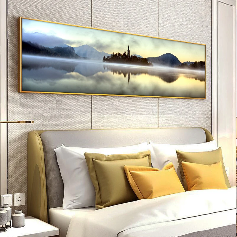 Modern Landscape Wall Art Posters And Prints Island in Lake Canvas Paintings On The Decorative Pictures For Living Room | Дом и сад