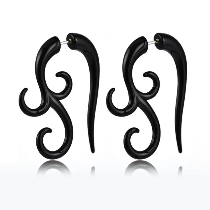 Пистолет 1 пара панк Племенной спираль Поддельные Приборы из акрила сужается