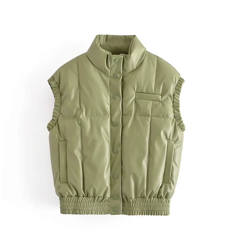 

2021 Women Sleeveless Vest Winter Warm Sleeveless Down Cotton Padded Jacket Female Vests Mandarin Collar Sleeveless Waistcoat