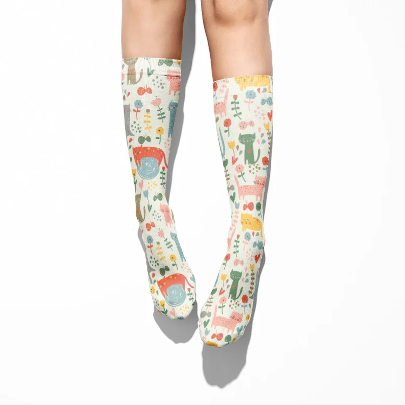 Носки женские хлопковые в стиле Харадзюку милые повседневные Смешные