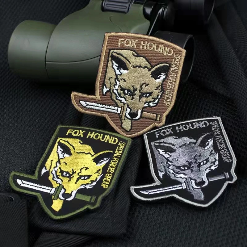 

Metal Gear Solid Foxhound Emblem Embroidery Patch For Fox Hound Uniform Badge Militaria Special Force Group Applique