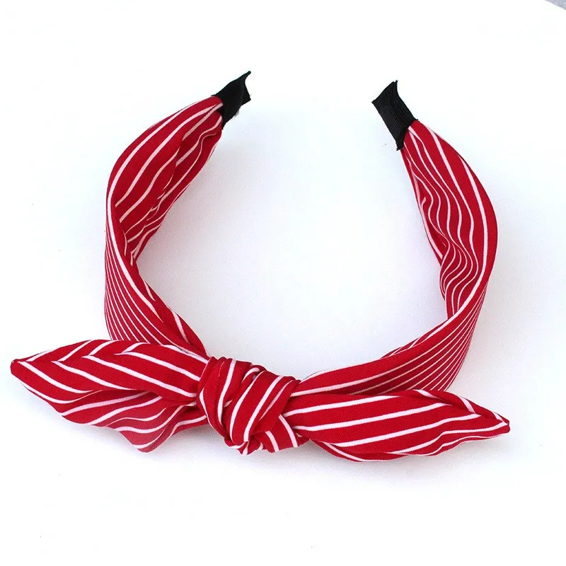 

New Fashion Striped head Hoop Wide Bow knot Hair band Rabbit Ear head band Lady Dot HairBand For Girl Party Ornament Accessories