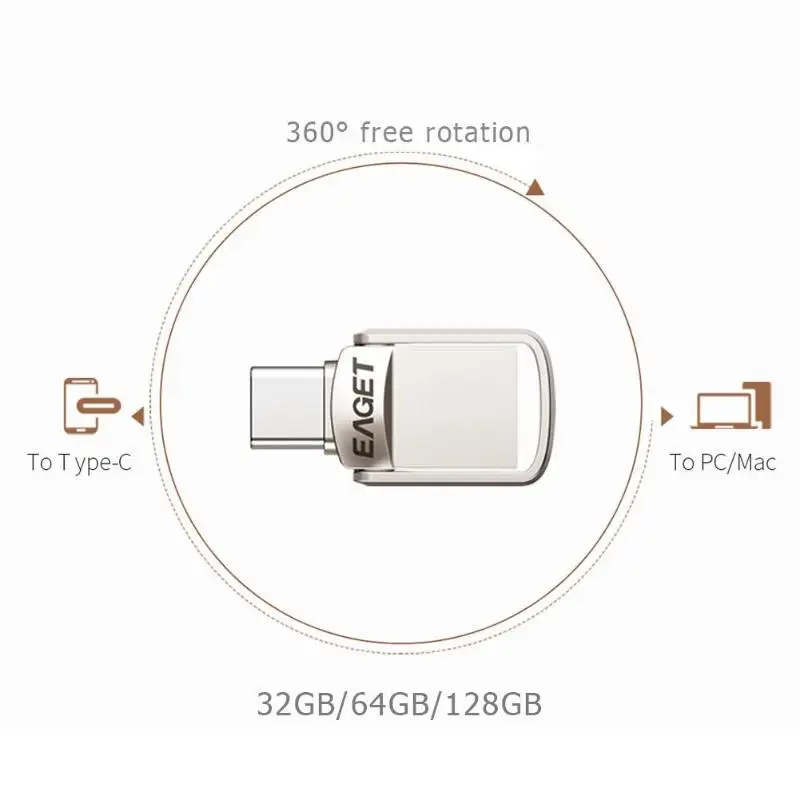 EAGET CU20/CU30/CU31/U81 металлическая флеш-накопитель USB 3,0 карта памяти OTG Тип C ручка диск Мини U диск 16 Гб/32 ГБ/64 Гб/128 ГБ