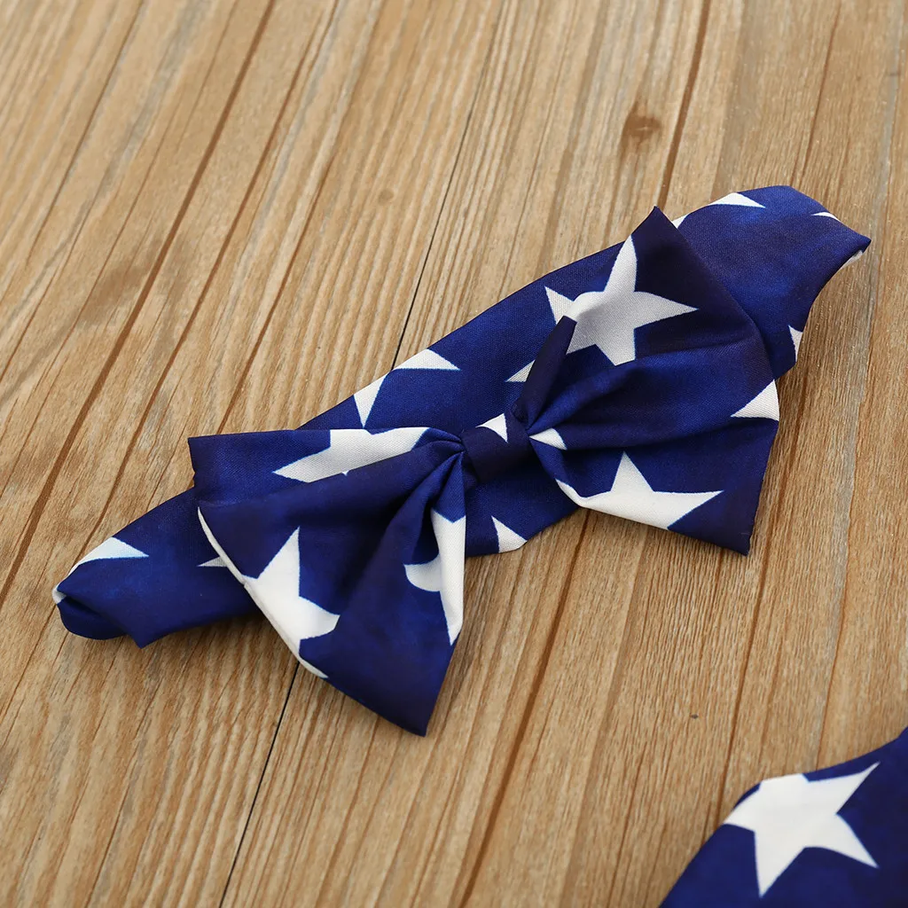 Комплект детской одежды 4 июля топы и шорты с принтом звезд для мальчиков девочек