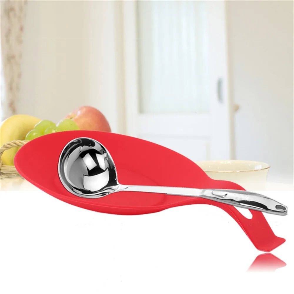 PREUP Горячий Поиск случайный цвет Силиконовая ложка отдых жаростойкая кухонная