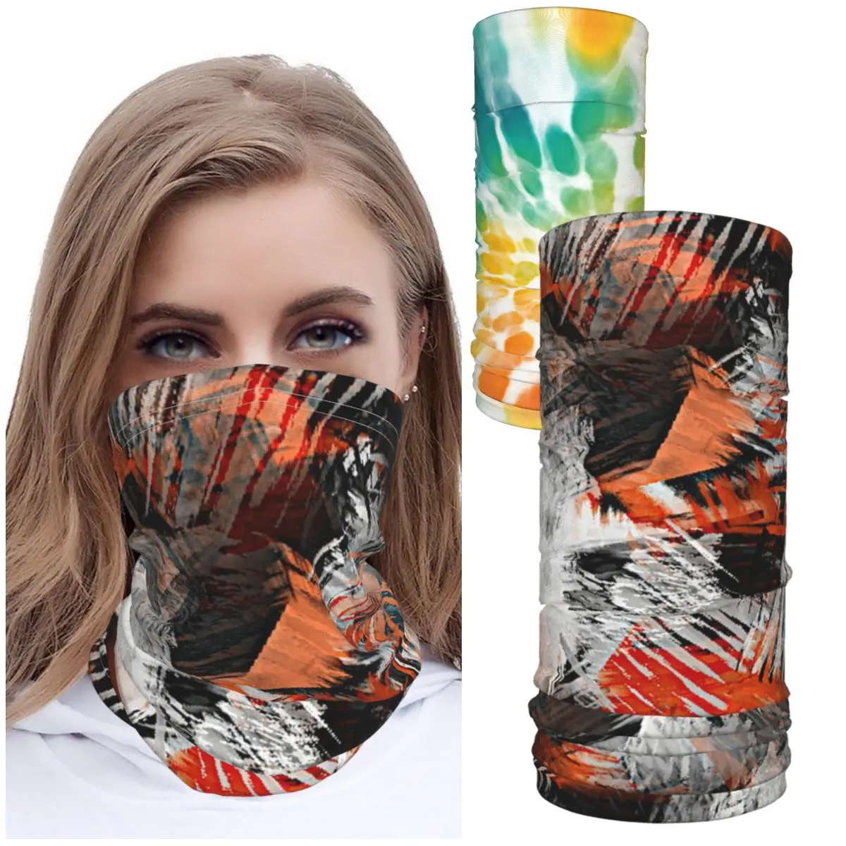

Buff on neck HeadscarfIce silk bib scarf printed neck men's and women's scarf turban shawl accessories Scarf women