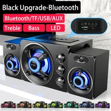 2021 LED Computer Combination Speakers AUX USB Wired Wireless Bluetooth Audio System Home Theater Surround SoundBar for PC TV