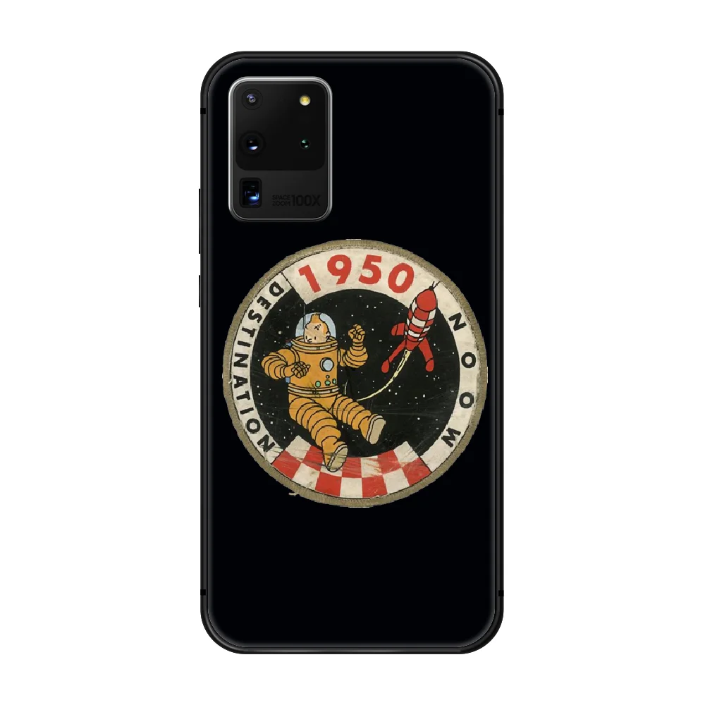 

Tintin Ddark Illustration Phone Case cover hull For SamSung Galaxy S 6 7 8 9 10 20 Plus Edge E 5G Lite Ultra black coque