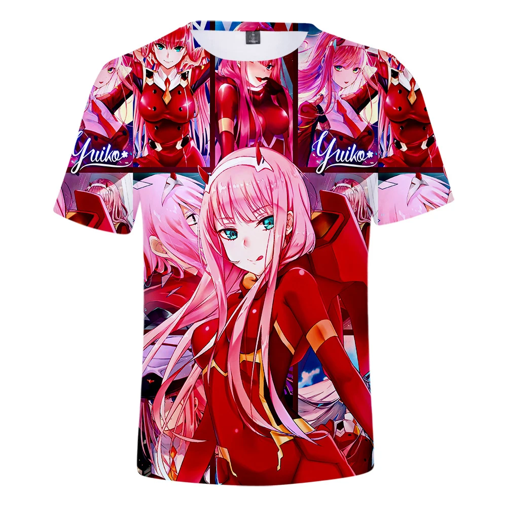 

Футболка с 3D принтом аниме DARLING In The FRANXX, уличная спортивная повседневная футболка, Мужская/женская, хип-хоп, Harajuku, топ с коротким рукавом