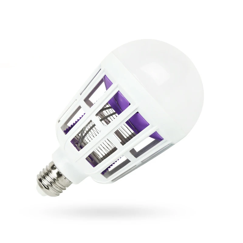 Светодиодный УФ светильник для уничтожения комаров 2 в 1 220 В E27 15 Вт|Лампа от