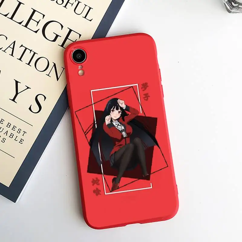 

Kakegurui Jabami Yumeko Japanese Anime Phone Case Candy Color for iPhone 6 7 8 11 12 s mini pro X XS XR MAX Plus