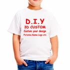 OGKB индивидуальная 3D печать футболки для детей день рождения футболки Ваш Собственный Дизайн мальчика и девочки Одежда DIY Прямая поставка оптовая продажа