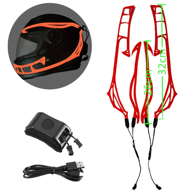 

Мотоциклетный шлем со светодиодной подсветкой, универсальная полоска с мигающим сигналом холодного светильник для ночной езды, зарядка че...