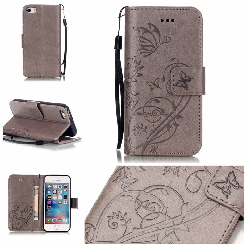 Чехол книжка из искусственной кожи с отделением для карт и цветочным принтом|case