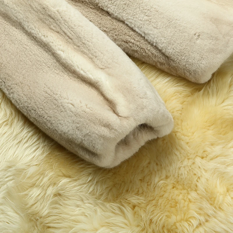 

Fashion Winter Coat Women Real Mink Fur Coat Short Jackets V Collar Thicken Warm Natural Mink Fur Women Clothing Plus Size