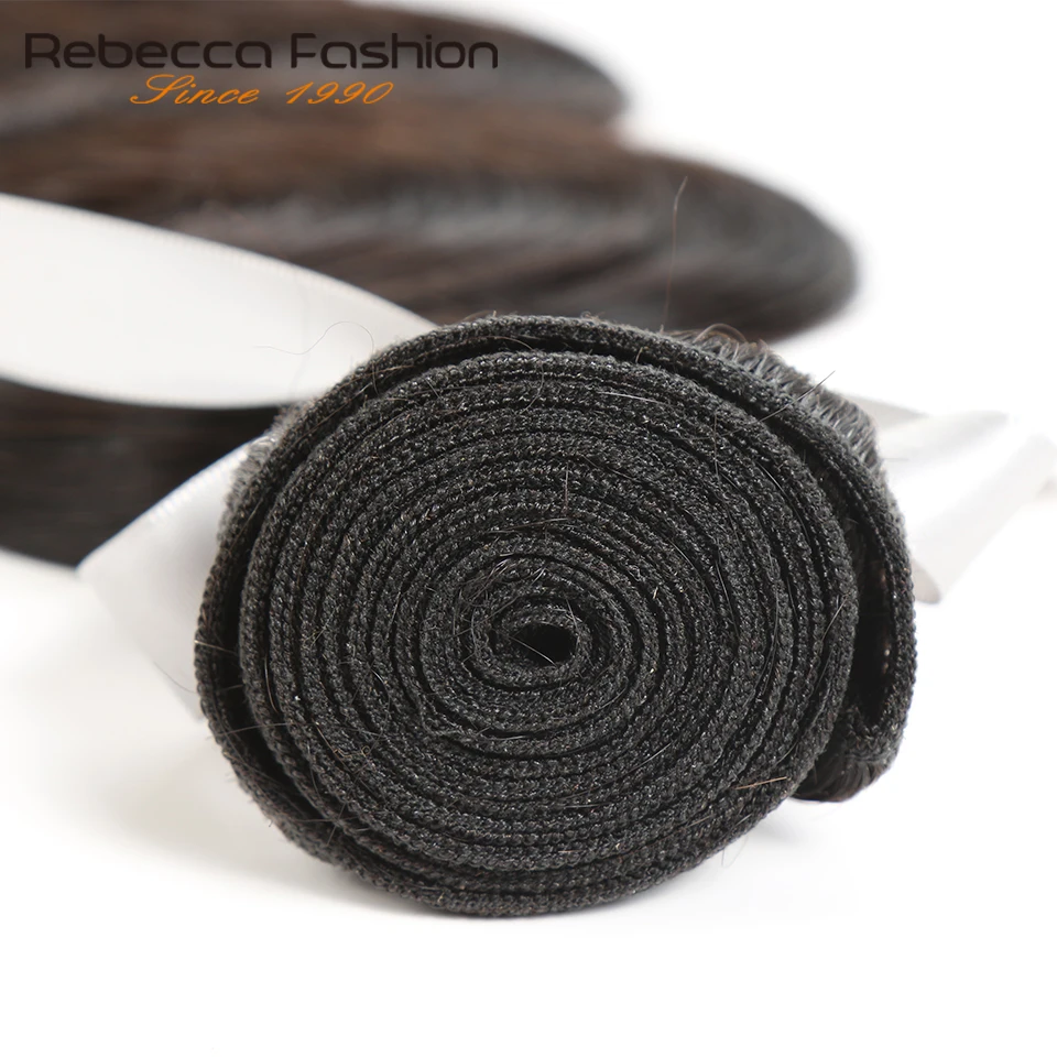 Rebecca Brazilian Hair Weave Bundles Remy Human Hair Extensions 1/3/4 Pcs Double Weft 8 to 30 Inch Body Wave Bundles
