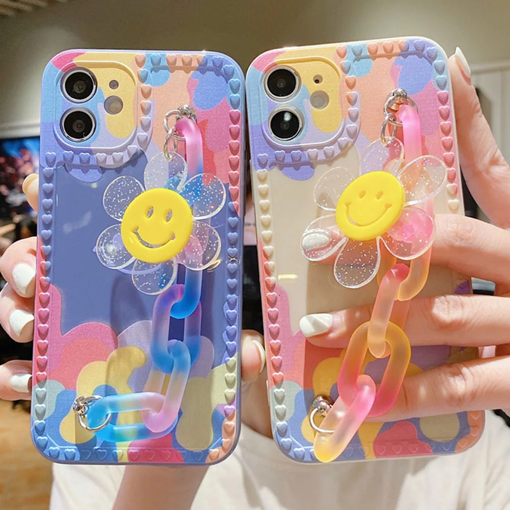 Чехол-накладка для iphone 12 Pro Max mini 11 XR X XS 7 8 plus 13 с градиентной цепочкой | Мобильные